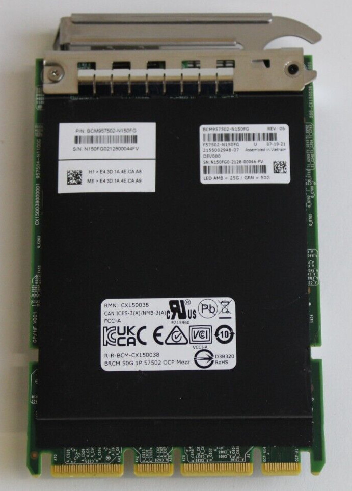 Broadcom BCM957502-N150FG 50G QSFP28 PCI Express 4.0 x16 Network Interface Card