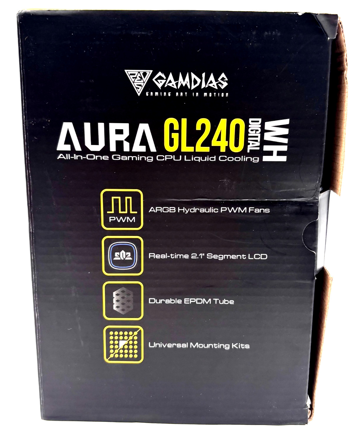 GAMDIAS AURA GL240 WH RGB Liquid CPU Cooler Digital Display White