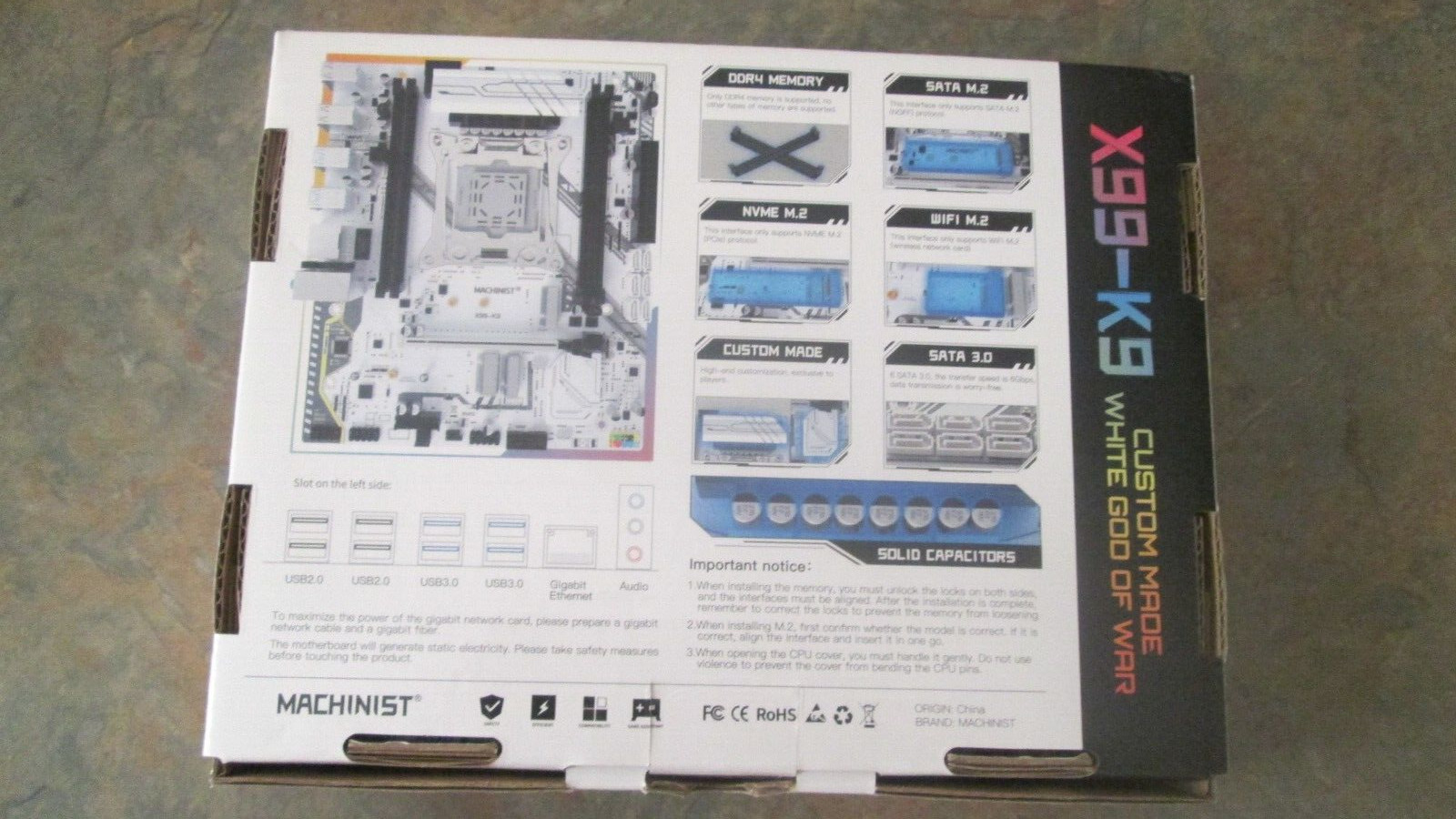 Machinist X99-K9, LGA 2011-3 Intel Socket (X99ZK9) Motherboard