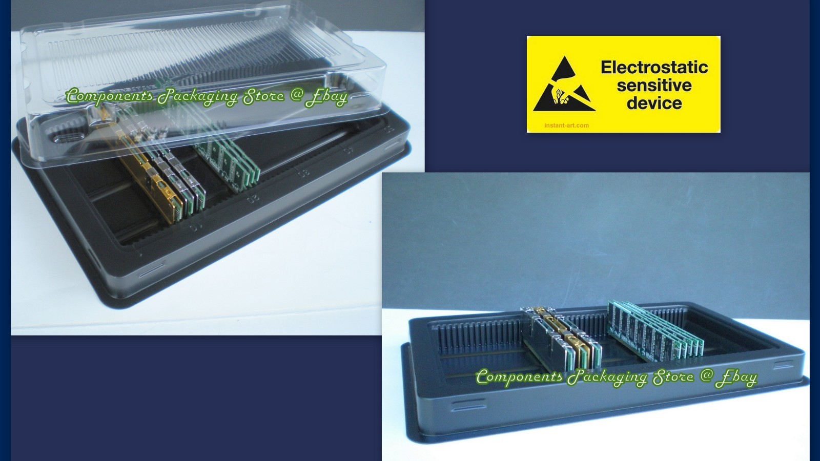 Desktop Memory Case Tray Case for PC DDR DRAM RAM DIMM Modules – 2 fits 100 New
