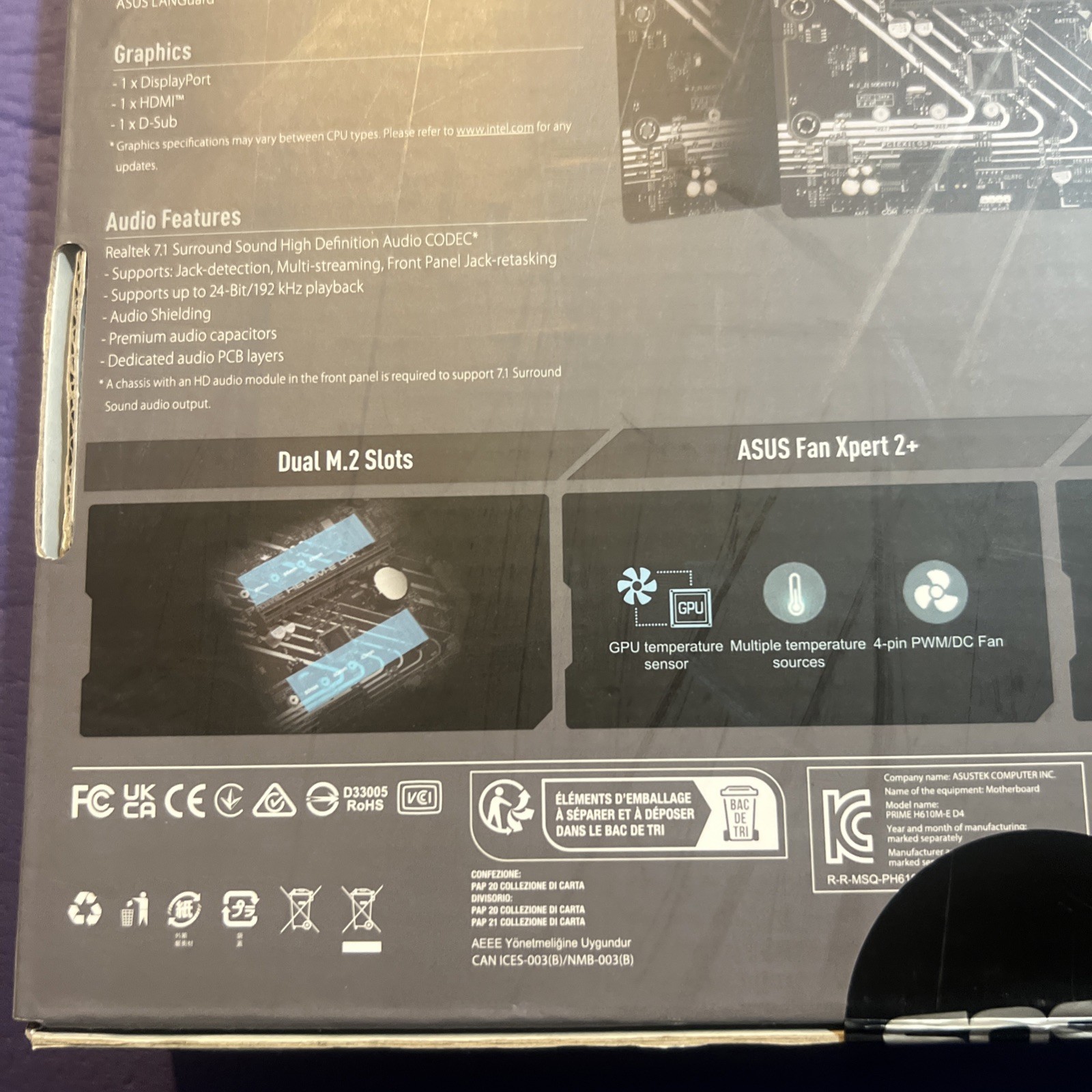 Asus Prime H610M-E D4-CSM Intel LGA 1700 Micro ATX DDR4 Motherboard