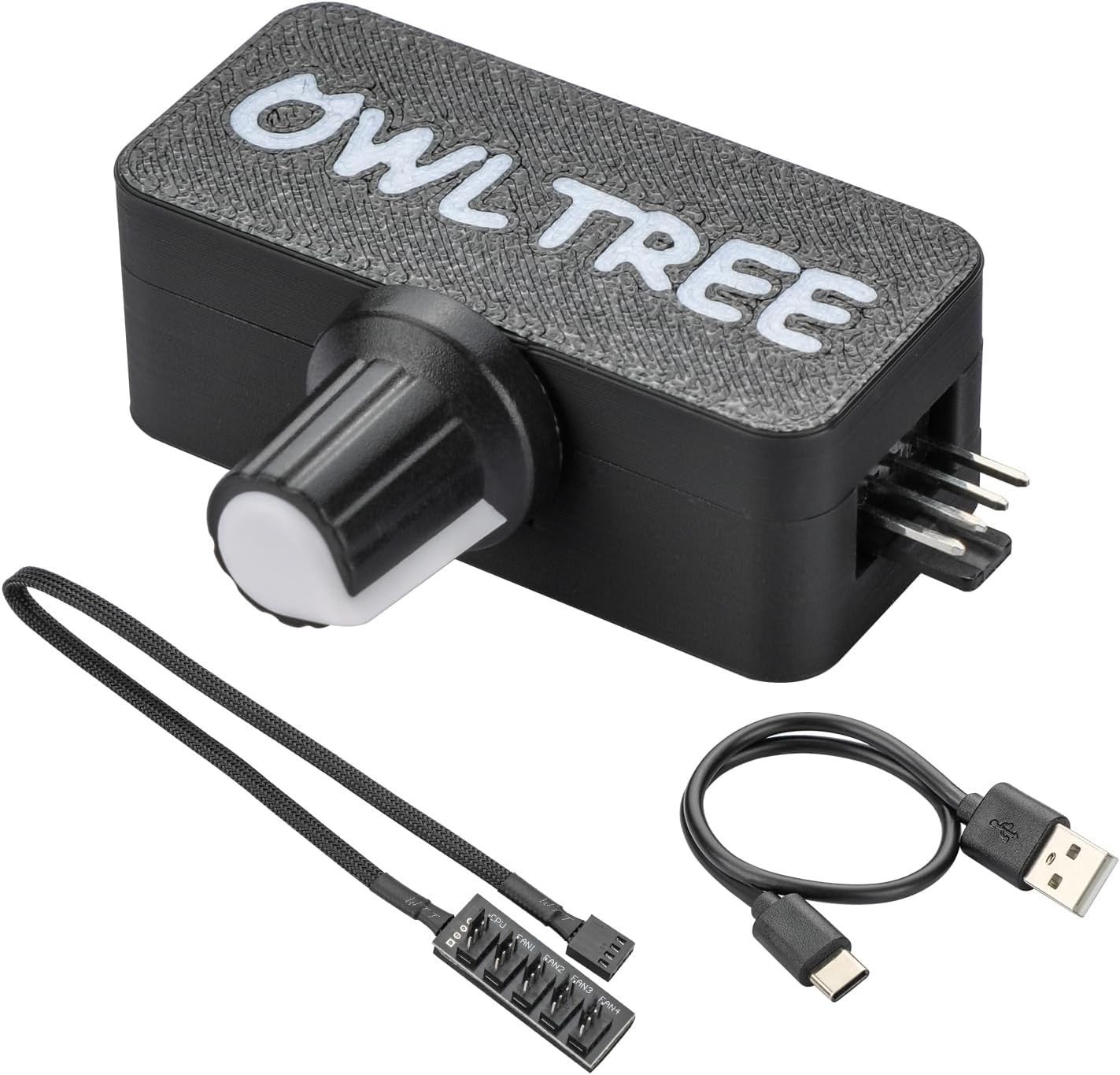 4 Pin 12V PWM Fan Controller with Type C USB Power Cable and 4Pin 5 Way PWM F…