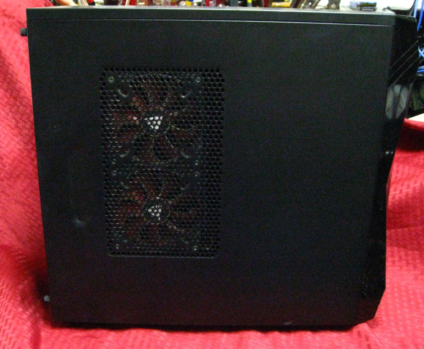 Matte Black PC Case DIY tower gaming Glossy Front Pannel with Case Fans