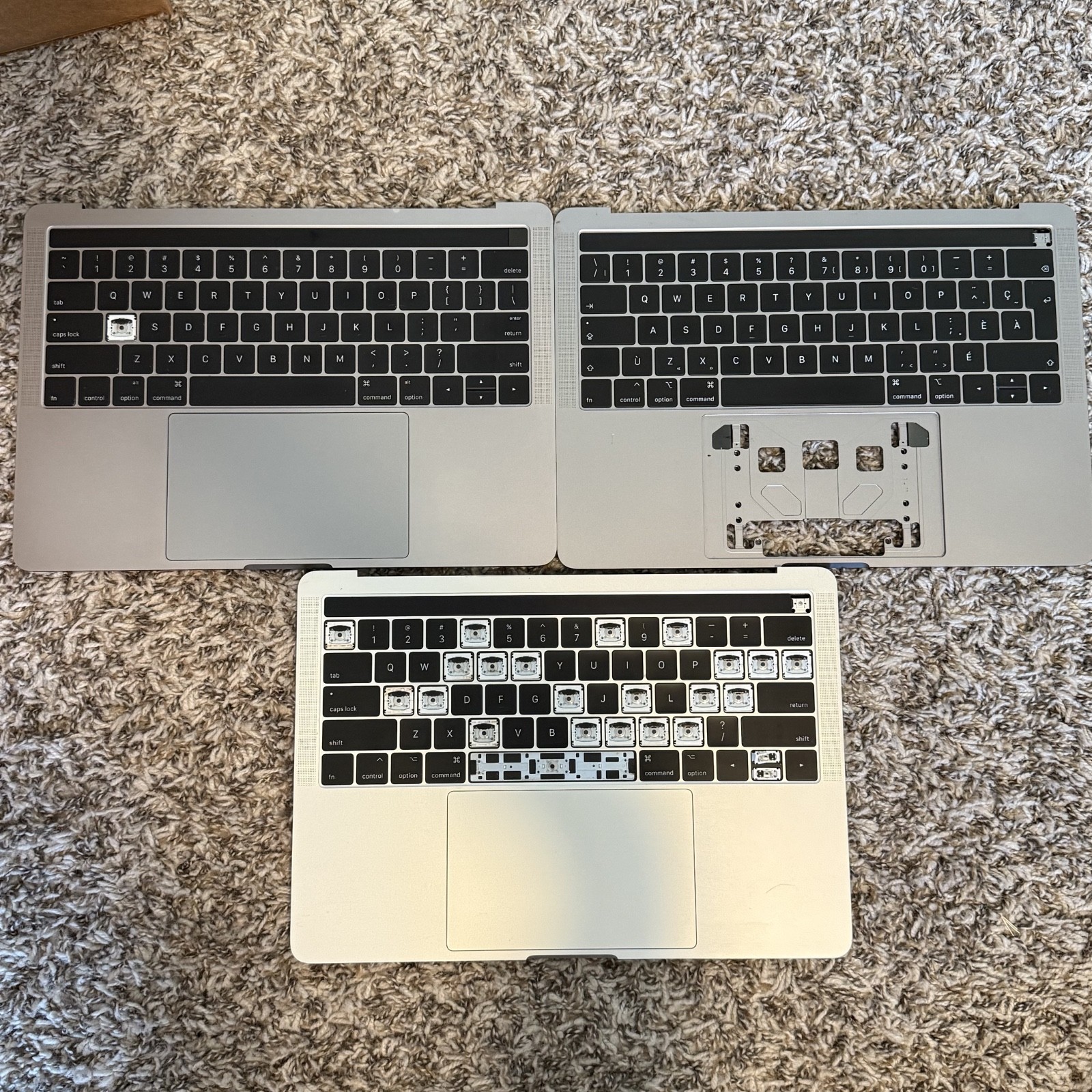 Lot X3 Apple MacBook Pro A1706 2016 2017 Touchpad Touch Bar Keyboard Gray Silver