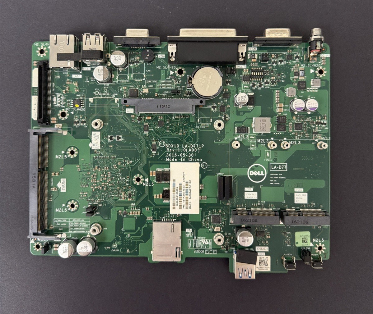 FOR Dell Embedded Box PC 3000 BDX10 LA-D771P CN-026MD1 AIO Motherboard Test 100%