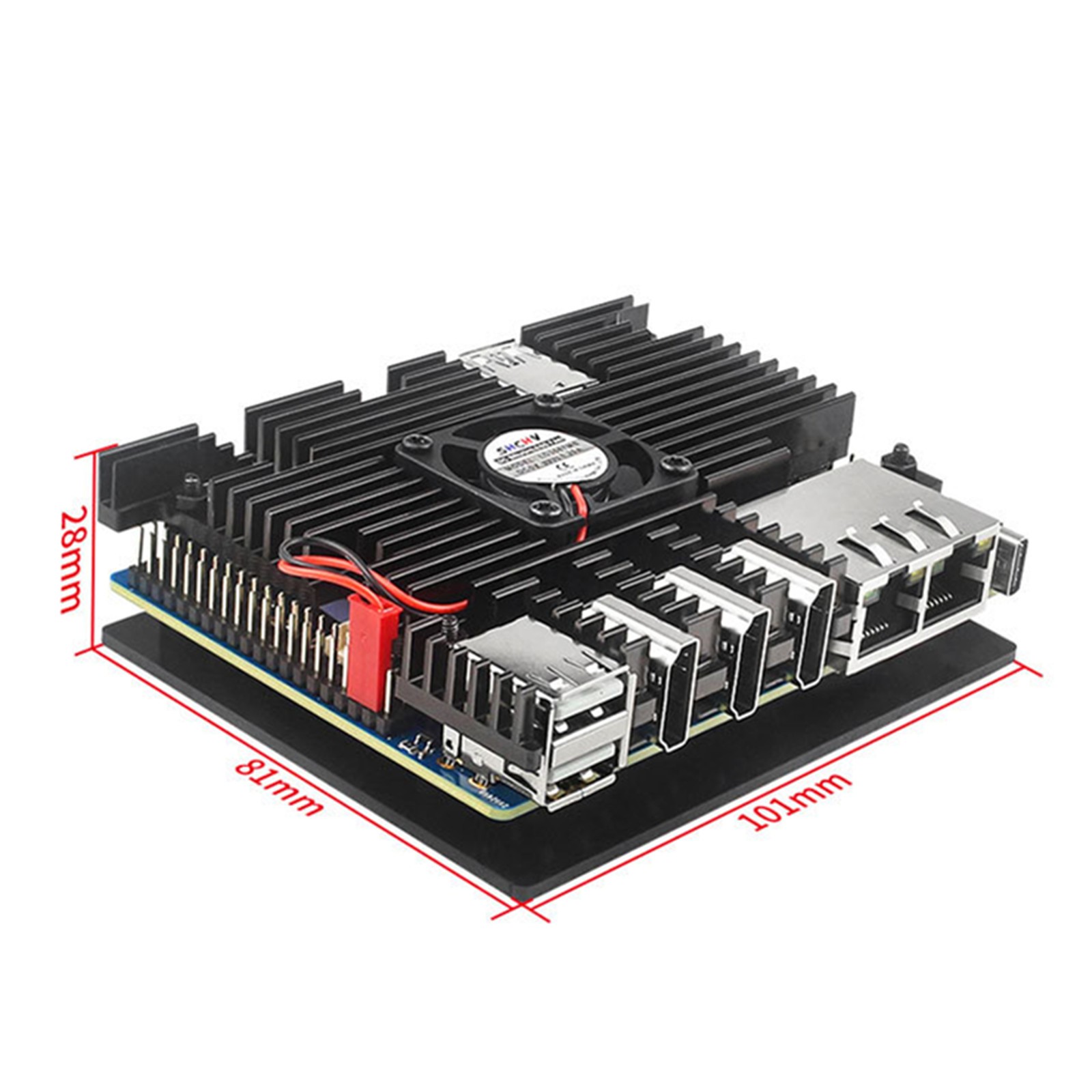 Housing Case+Cooling Fan Active Passive Radiator/Heatsink For Orange Pi 5 Plus F