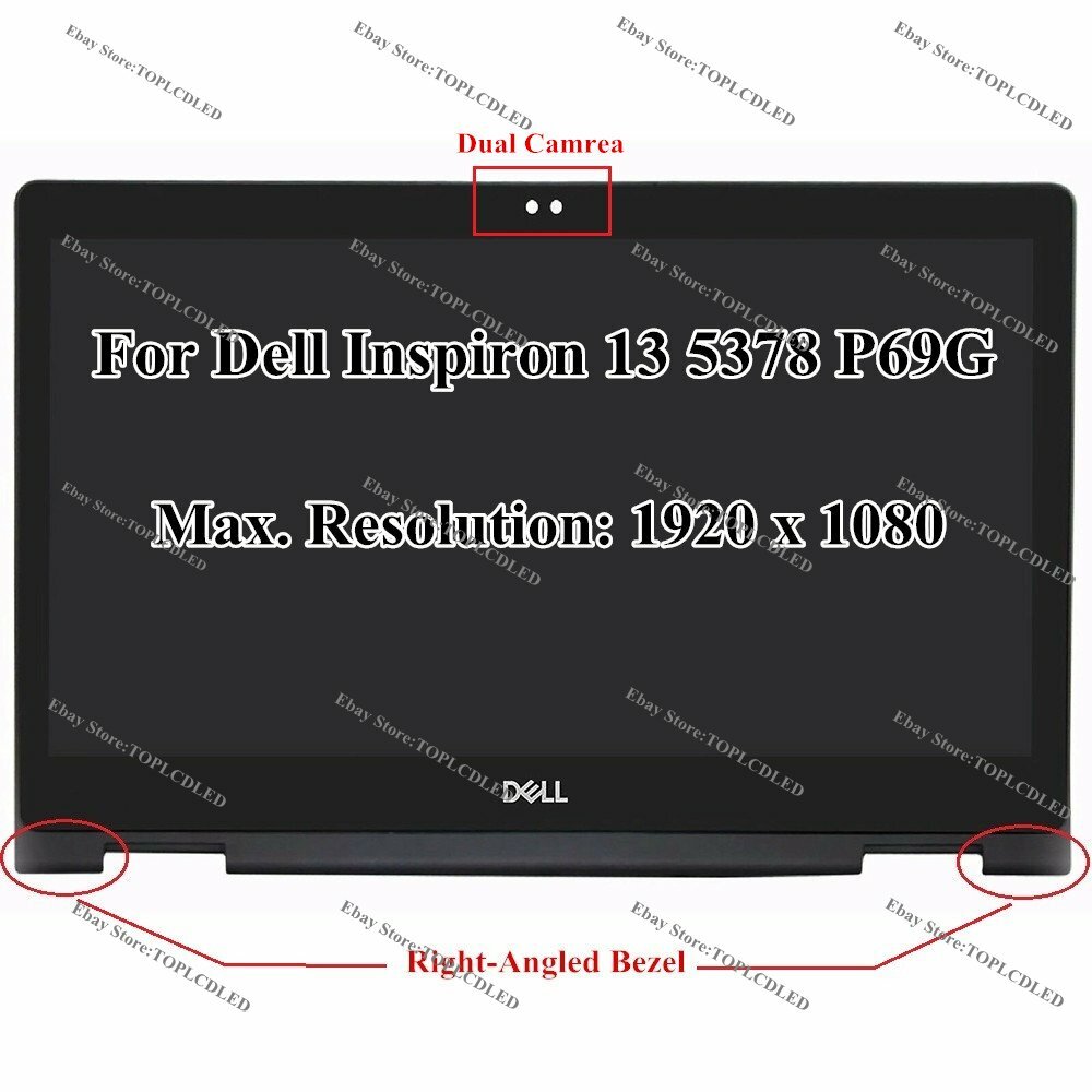 13.3″ Dell Inspiron 13 P69G P69G001 FHD LCD LED Touch Screen Digitizer Assembly