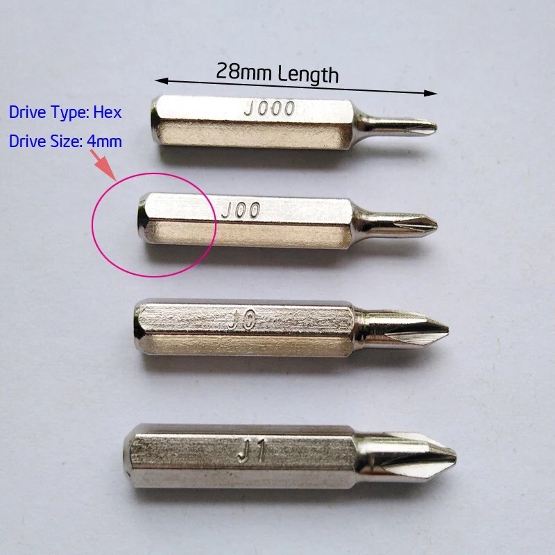 Micro Hex 4mm Phillips J000/J00/J0/J1 screwdriver bits repair for iPhone MacBook