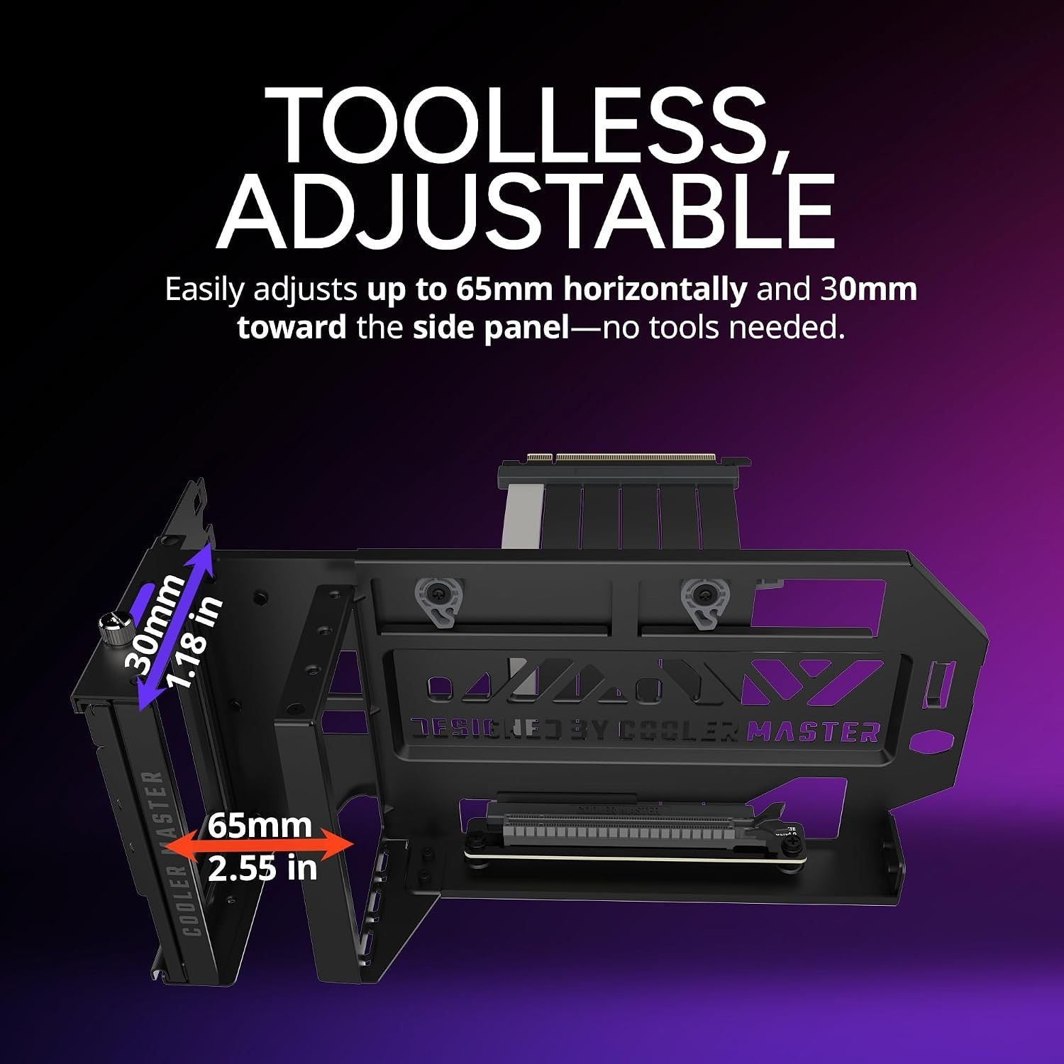 ATX Micro ATX Vertical GPU Holder, PCIe 4.0 Riser Cable
