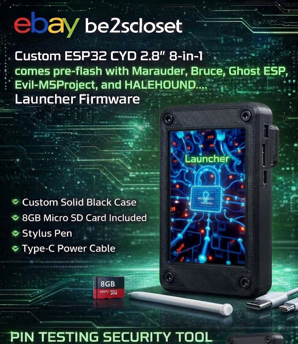 ESP32 2.8″ | WF/BT 15-in-1 Security Research Multi-Tool🔓✅