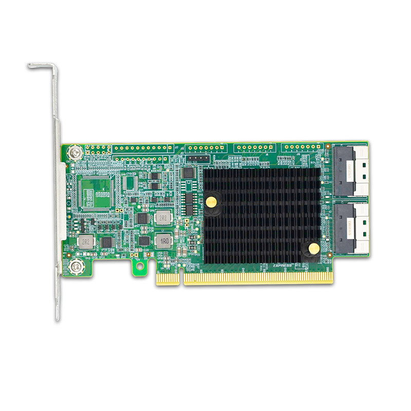 PCI Express 4.0 x16 to Two SlimSAS SFF-8654 8i Retimer Adapter
