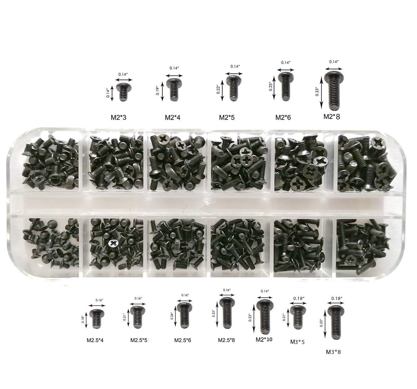 Easycargo 240Pcs 12 Sizes Laptop Screws Kit, Notebook Computer Replacement