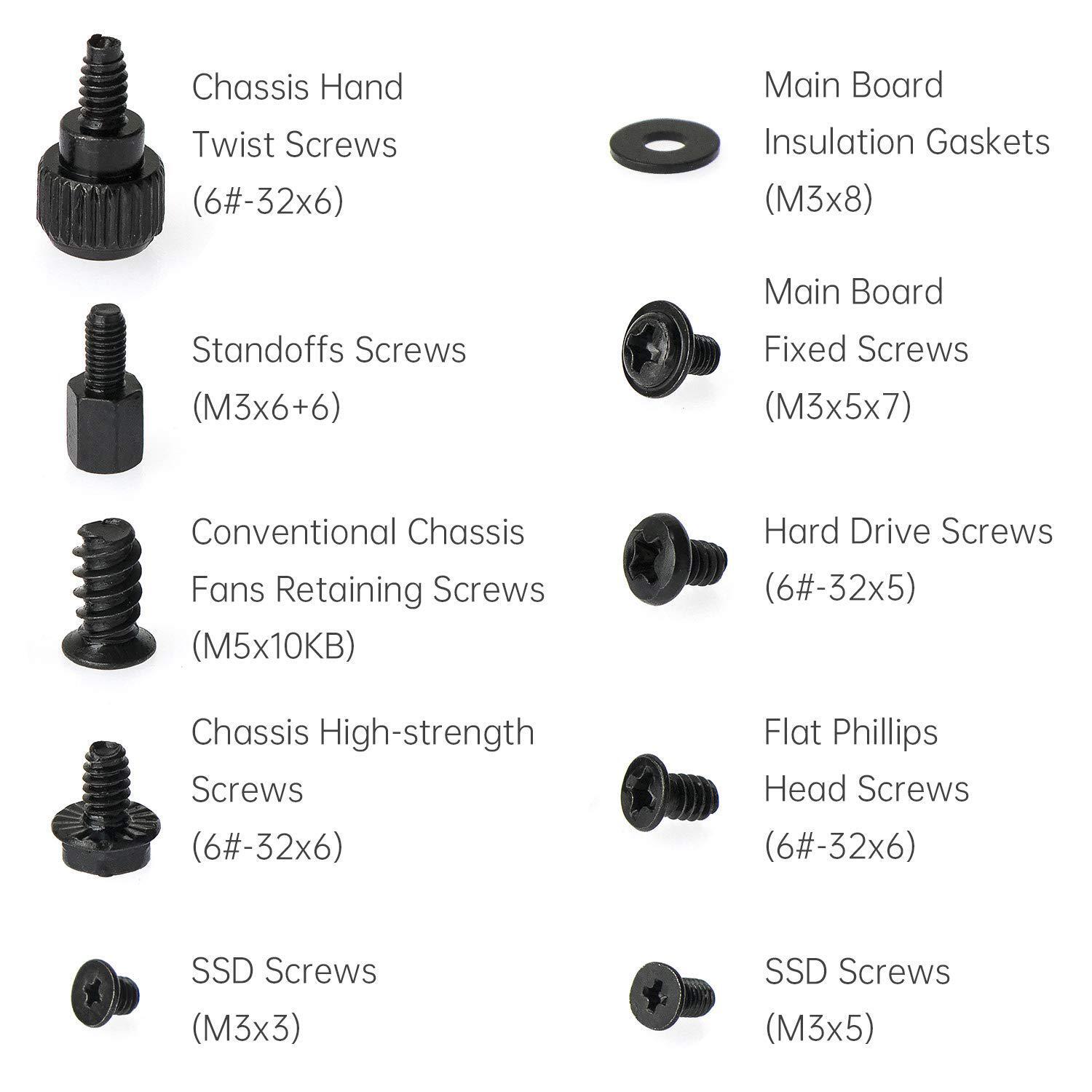 400Pcs Computer Screws Standoffs Kit SSD Screw for Universal Motherboard PC