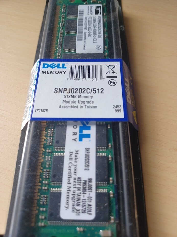 New Desktop Computer Dell SNPJ0202C/512 512MB Random Access Memory RAM.