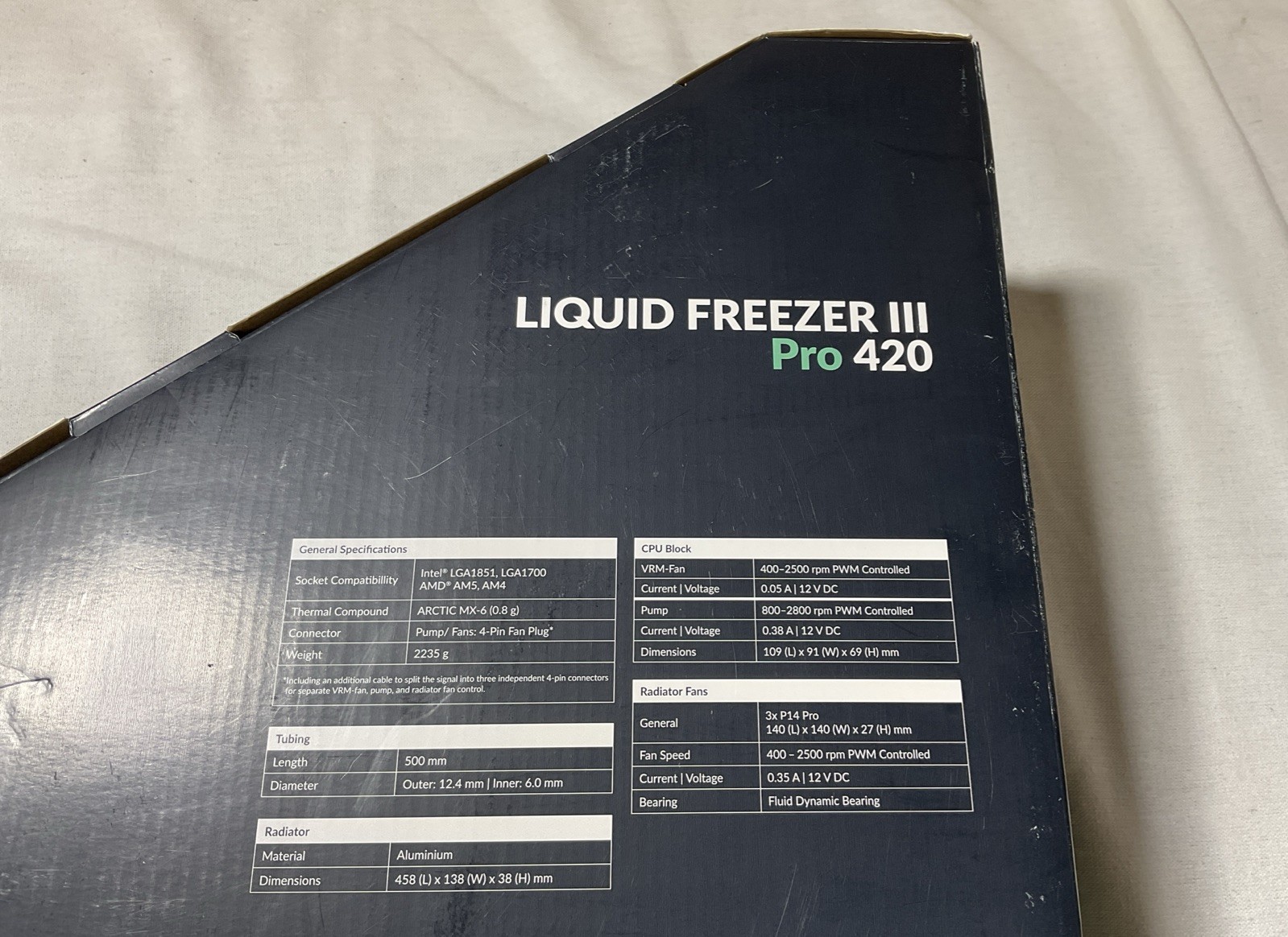 ARCTIC Liquid Freezer III Pro 420 black PC Water Cooler AIO Computer Cooling A3