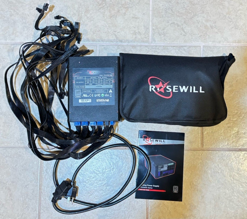 ROSEWILL 1500W Power Supply TOKAMAK1500 80 Plus Titanium w/Manual