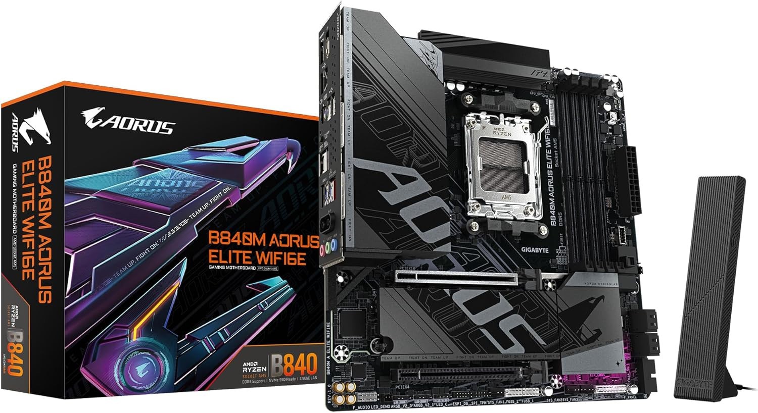 GIGABYTE B840M AORUS ELITE WIFI6E MicroATX Motherboard AM5 DDR5 WiFi 6E AMD