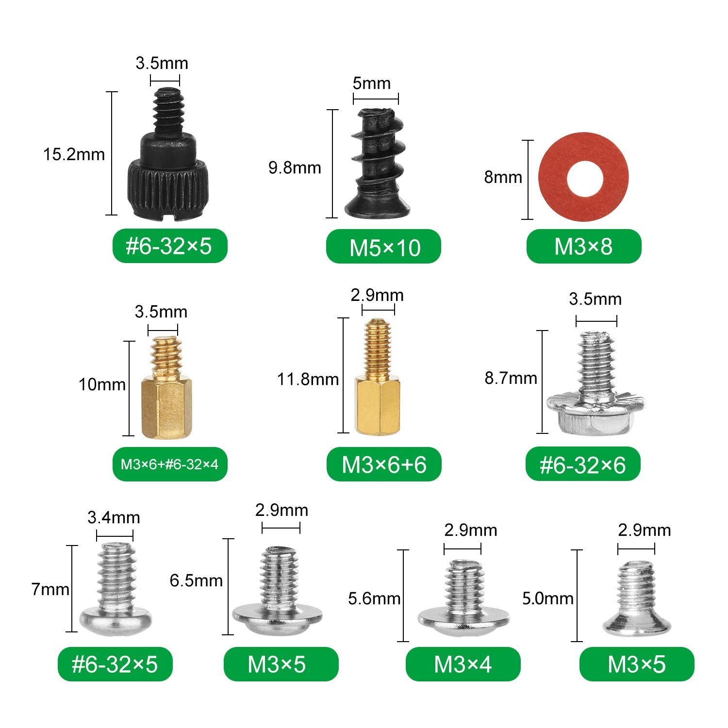 350PCS Computer Screws Motherboard Standoffs Assortment Kit for Universal Mot…