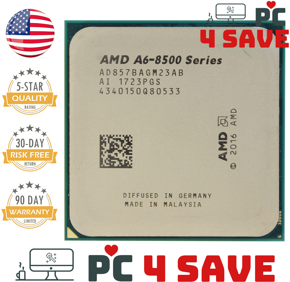 5th Gen AMD PRO A6-8570 APU 3.5 GHz (Turbo 3.8 GHz) Socket AM4 AD857BAGM23AB CPU
