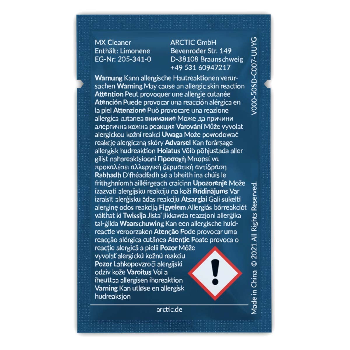 ARCTIC MX Cleaner (40 pieces) – Cleaning wipes for removing thermal paste