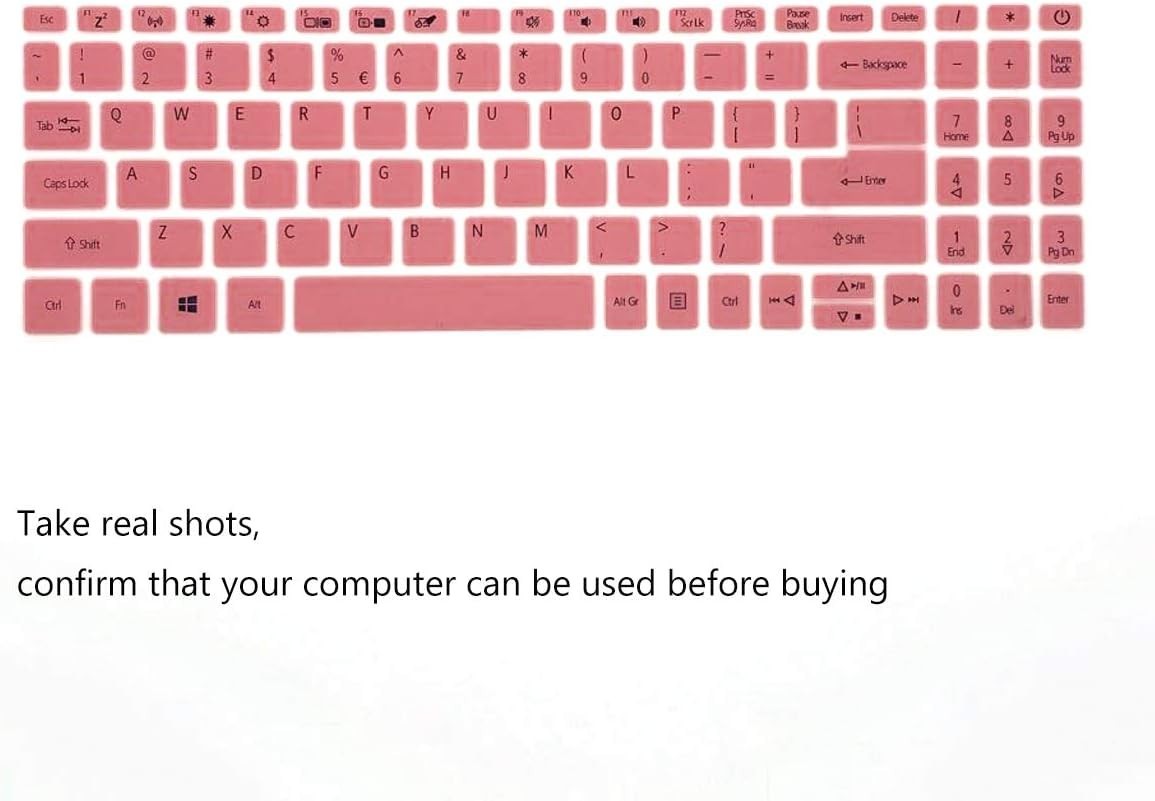 2-Pack Dustproof Silicone Keyboard Covers for Acer 15.6” Laptops – Pink & Clear