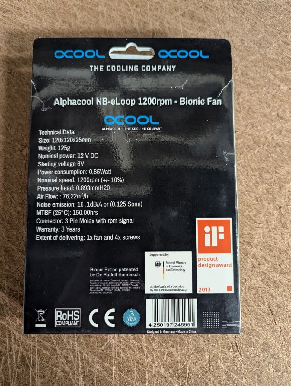 Alphacool NB-eLoop 1200 RPM – (120x120x25mm)