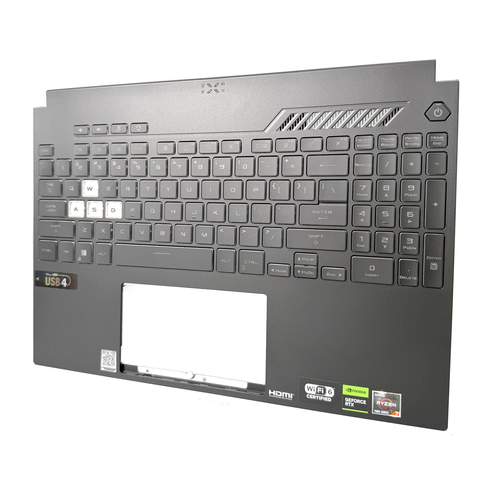 For ASUS TUF Gaming A15 F15 FA507 FX507 FX507Z Palmrest Backlit Keyboard