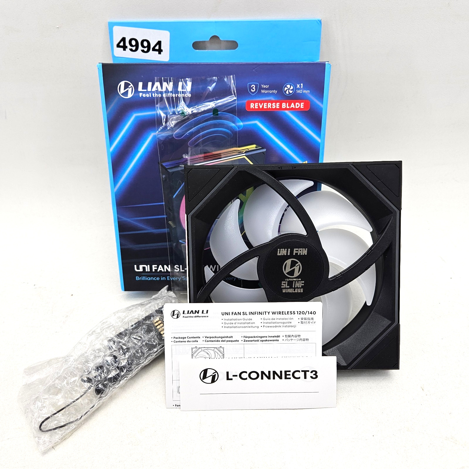 Lian Li UNI Fan SL-Infinity 2.4 GHz Wireless 140 Reverse Blade Black 14RSLIN1W1B