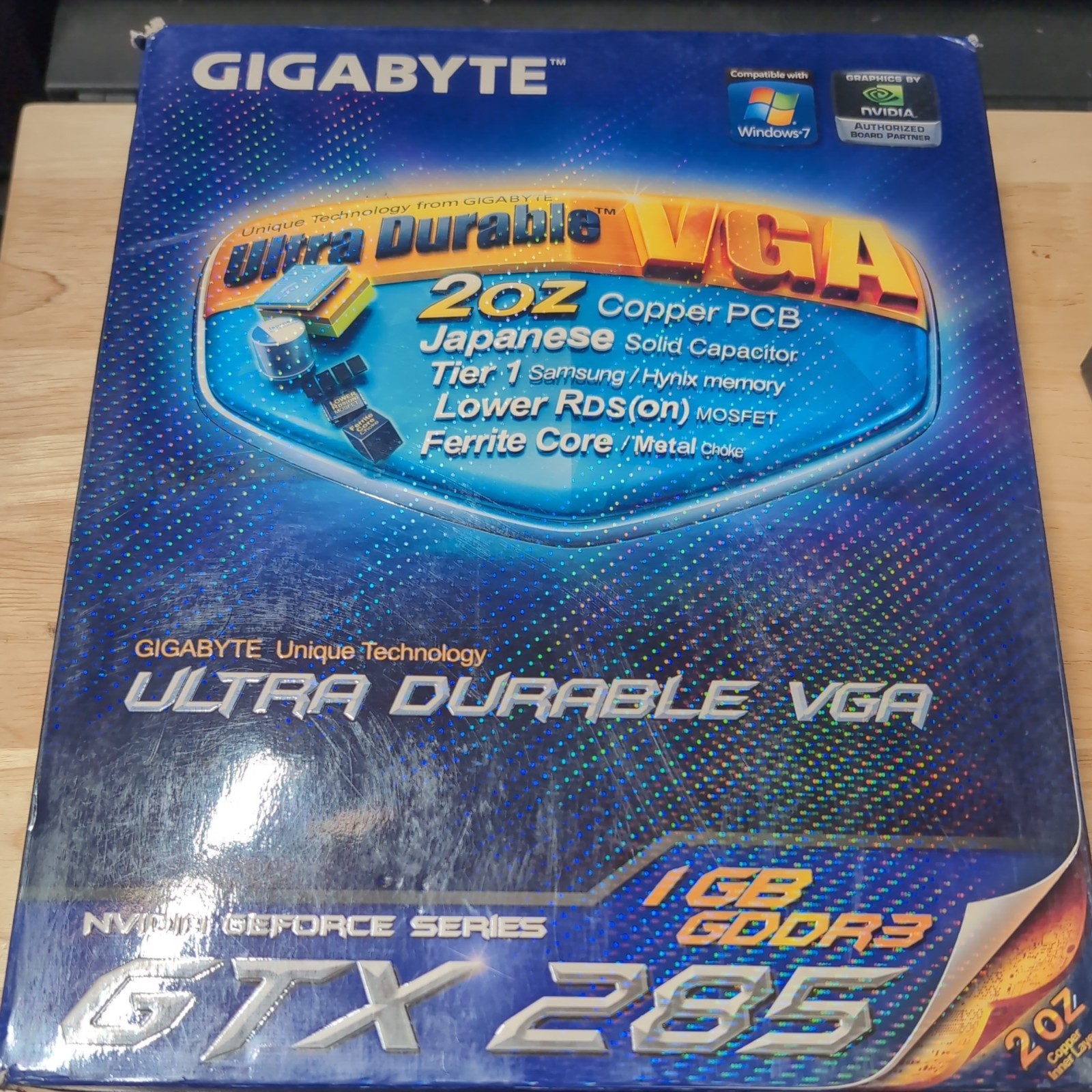 Vintage Gigabyte GTX 285 Graphics Card Copper PCB Nvidia GeForce GTX 285
