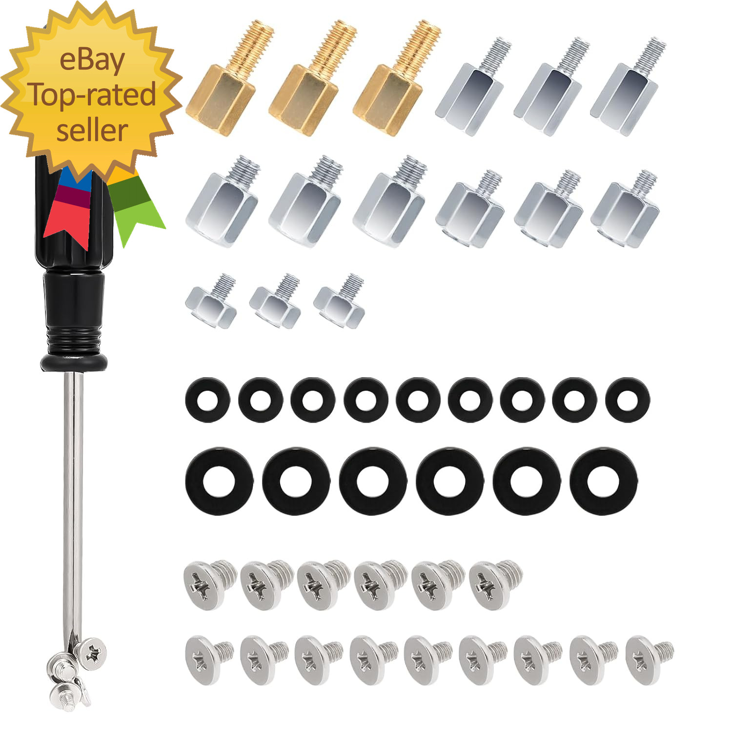 46PCS NVME M.2 SSD Mounting Screws M.2 SSD Screw Kit for Asus Gigabyte Asrock Ms