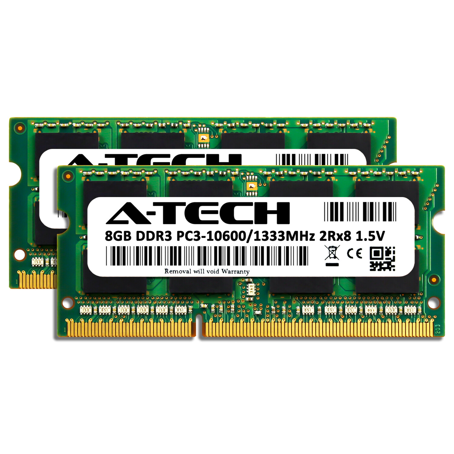 A-Tech 16GB 2x 8GB PC3-10600 Laptop SODIMM DDR3 1333MHz 204pin Memory RAM 16G 8G
