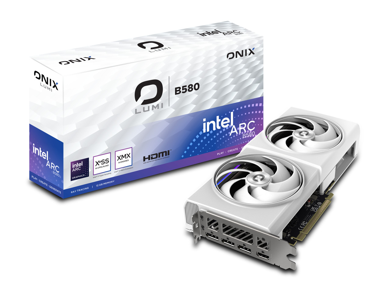 ONIX LUMI Arc B580 12GB GDDR6 PCI Express 4.0 x8 ATX Graphics Card 8346-00278