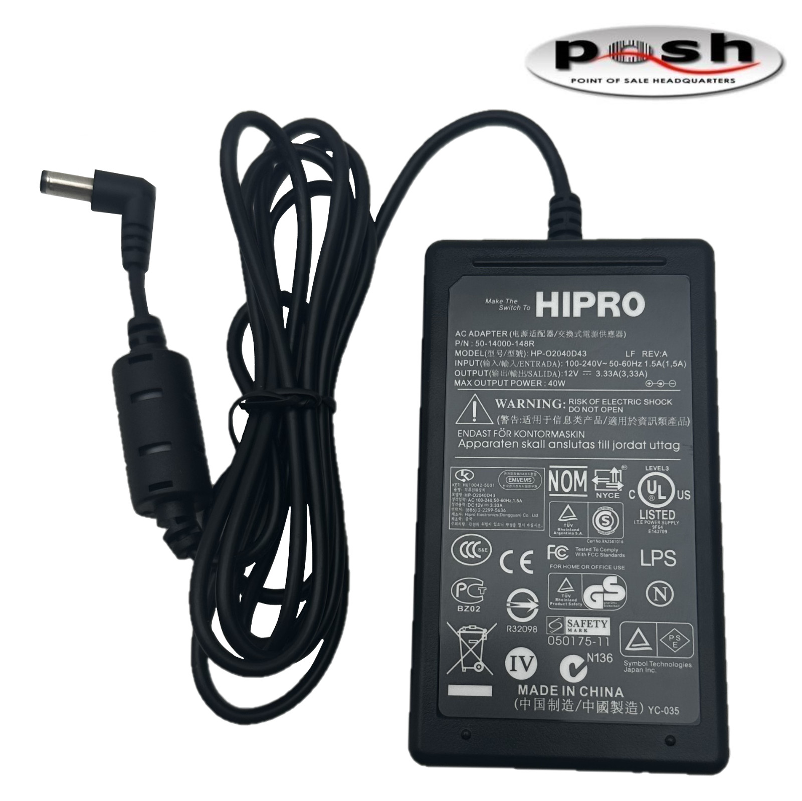 Lot of 10 HIPRO 50-14000-148R AC Adapter- Beautiful Condition