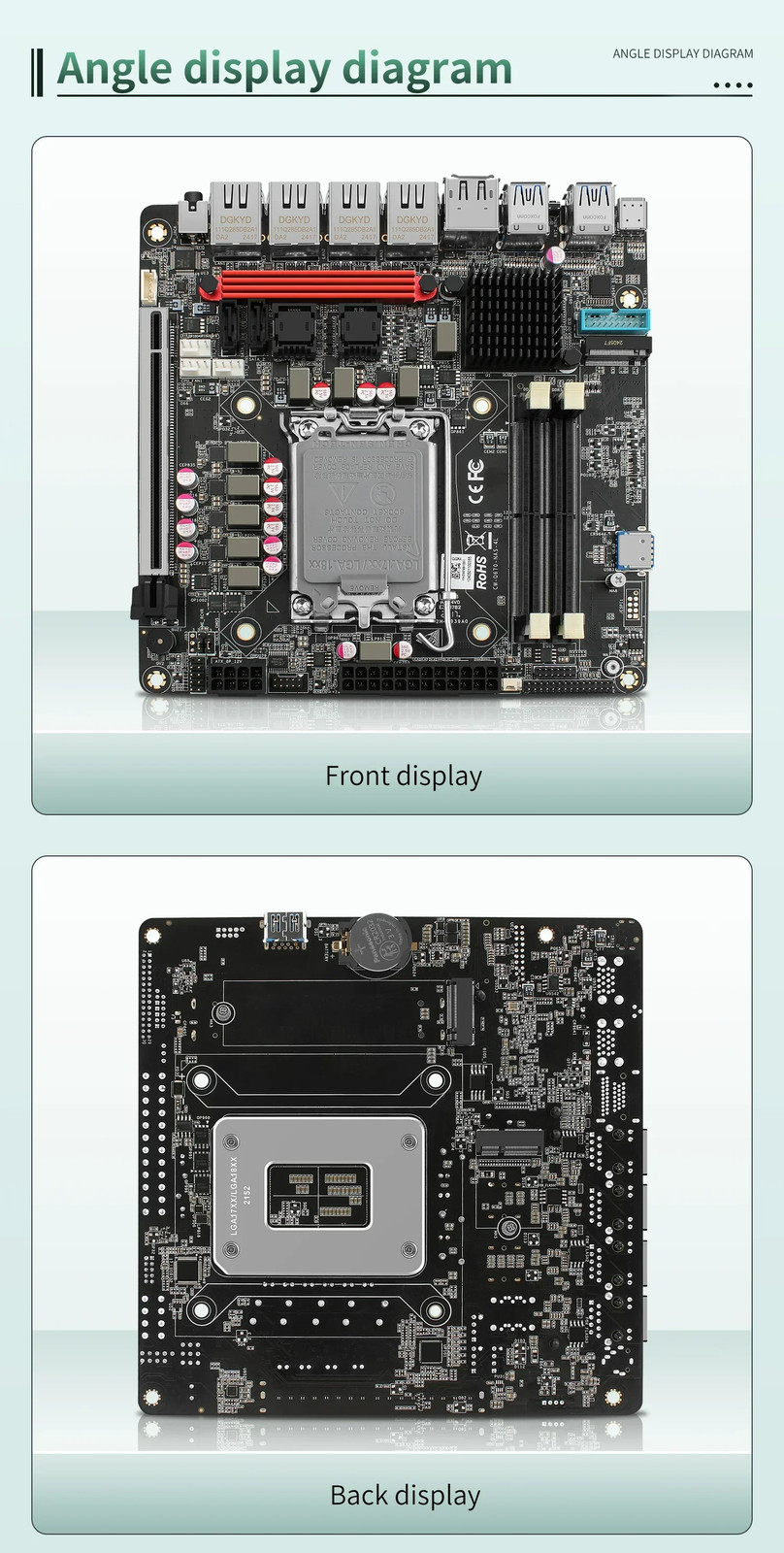 Intel vPro Q670 NAS Motherboard 4*2.5G LAN 6*NVMe 6*SATA 3.0 PCIE 5.0×16 2*DDR5