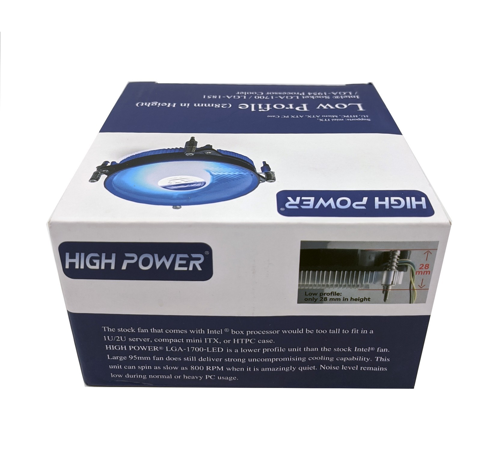 HIGH POWER® Low Profile Intel Socket LGA-1700-LED for i7/i5/i3/i9 CPU Cooler Fan