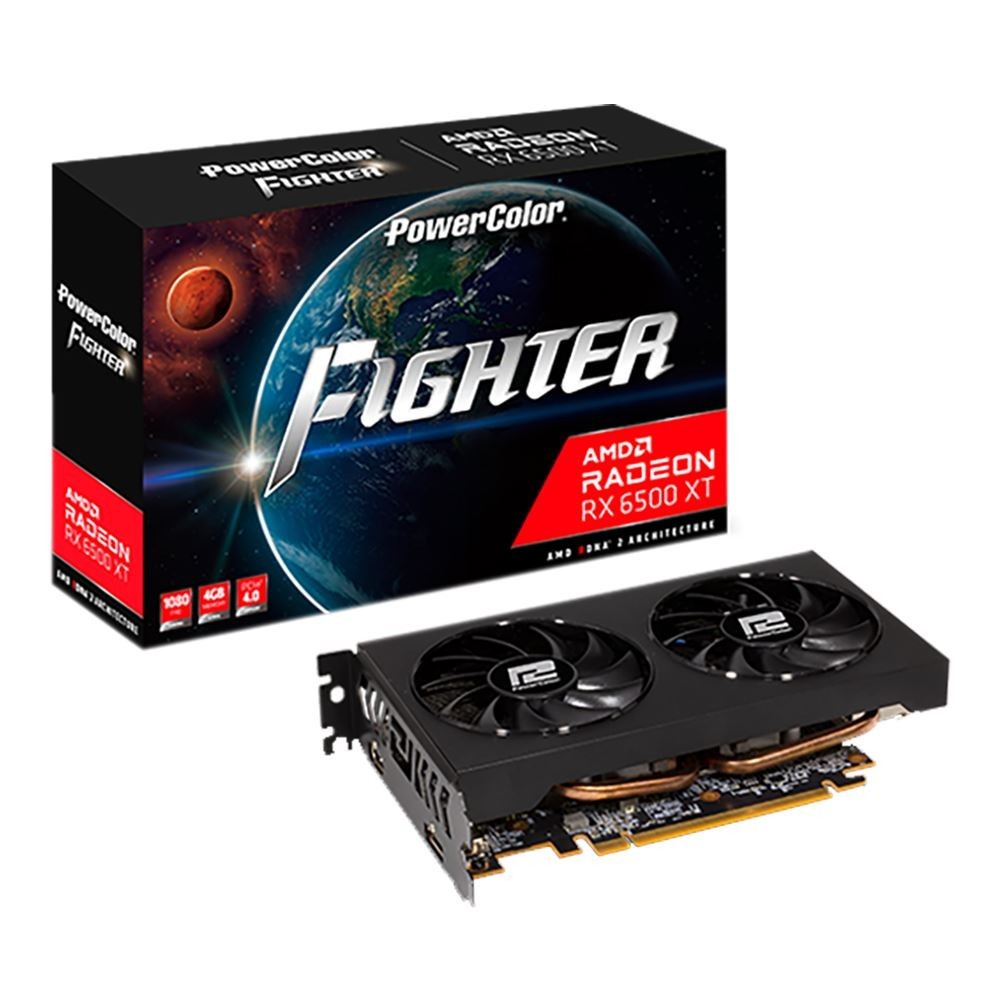 PowerColor Fighter OC AMD Radeon RX 6500 XT | 4GB GDDR6 PCIe 4.0 Graphics Card