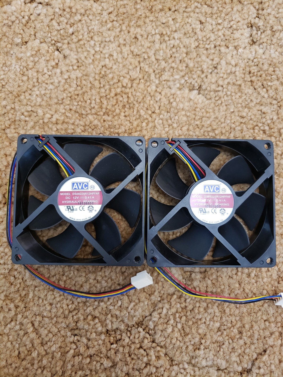 AVC 92MM Case Fan 4 Pin (Works As 3 Pin Also) Hydraulic Bearing New (Qty of 2)