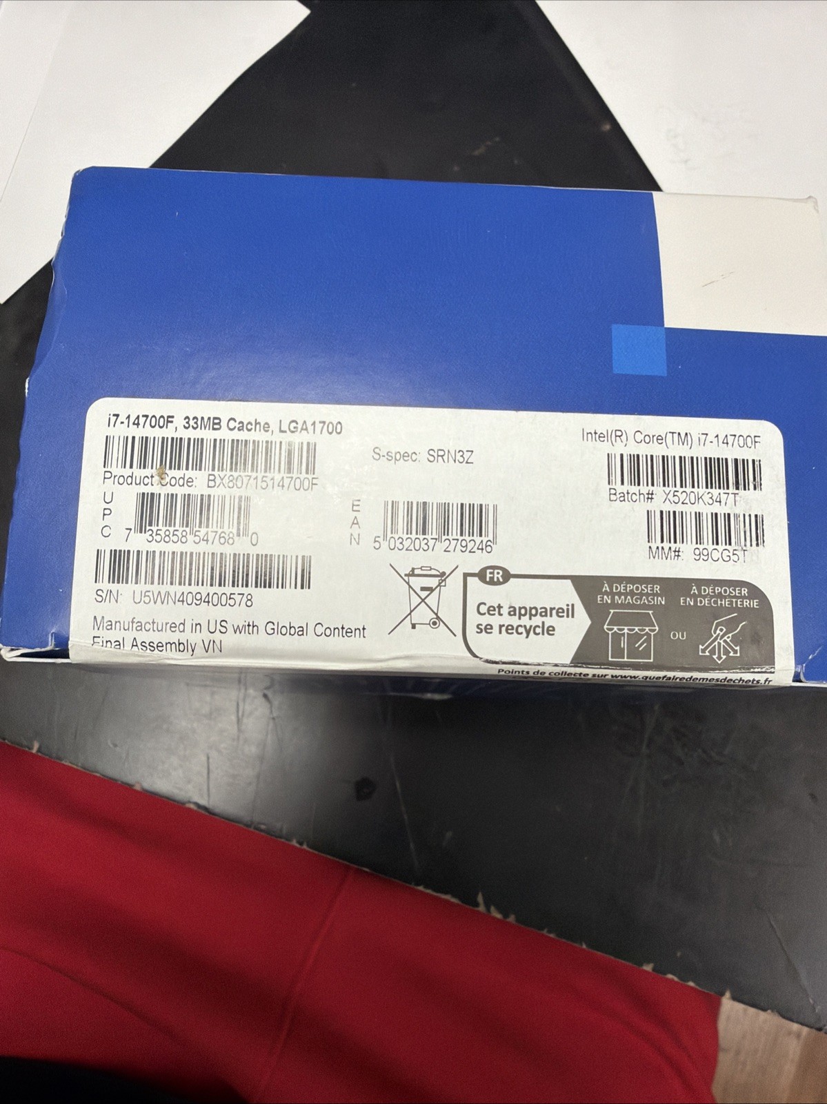 Intel Core i7-14700K 3.4GHz 20-Core 28-Thread CPU (BX8071514700K)