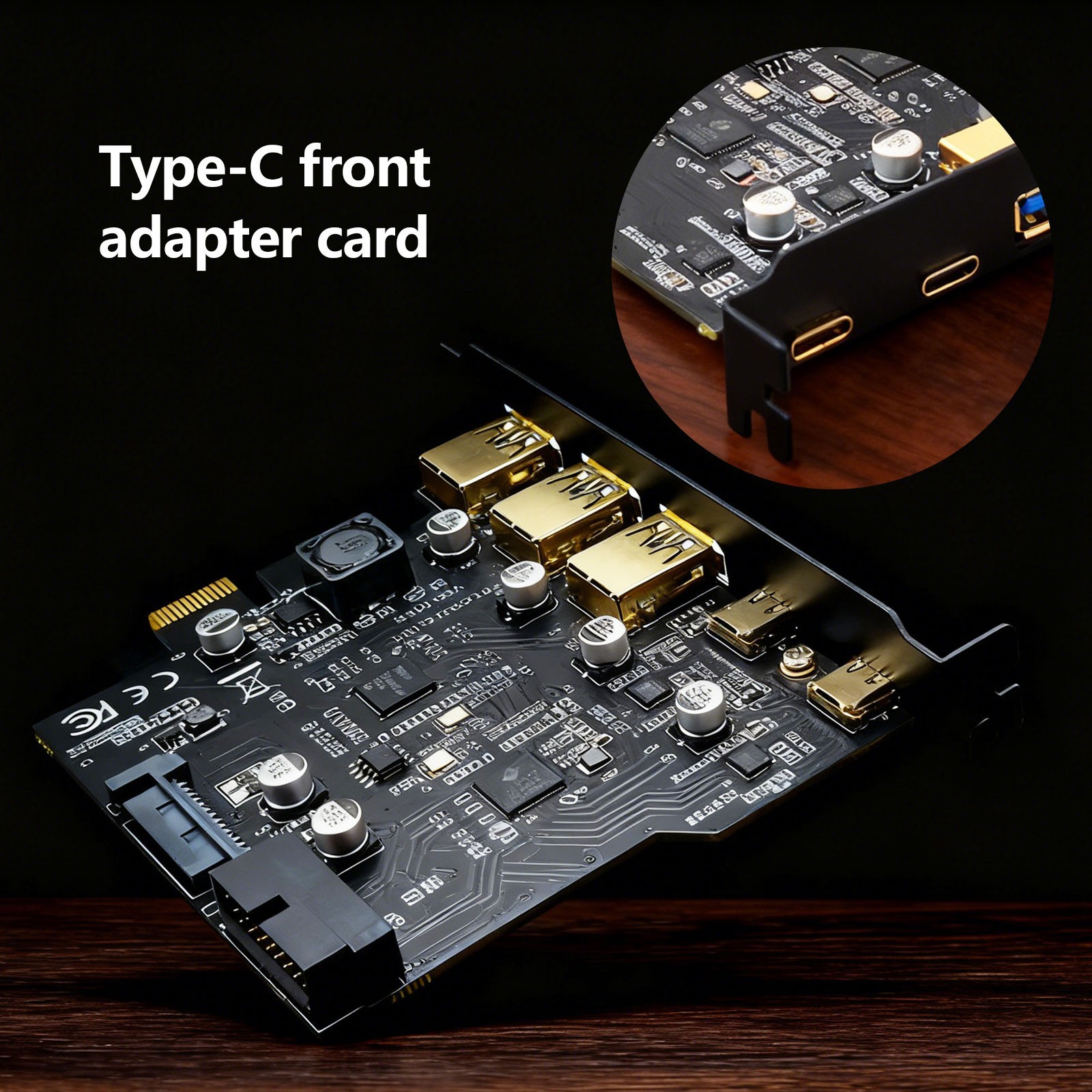 USB3.2 GEN1 PCI-E Expansion Card 5 Ports 2*Type-C 3*USB-A 19 Pin Connector 5Gb8g