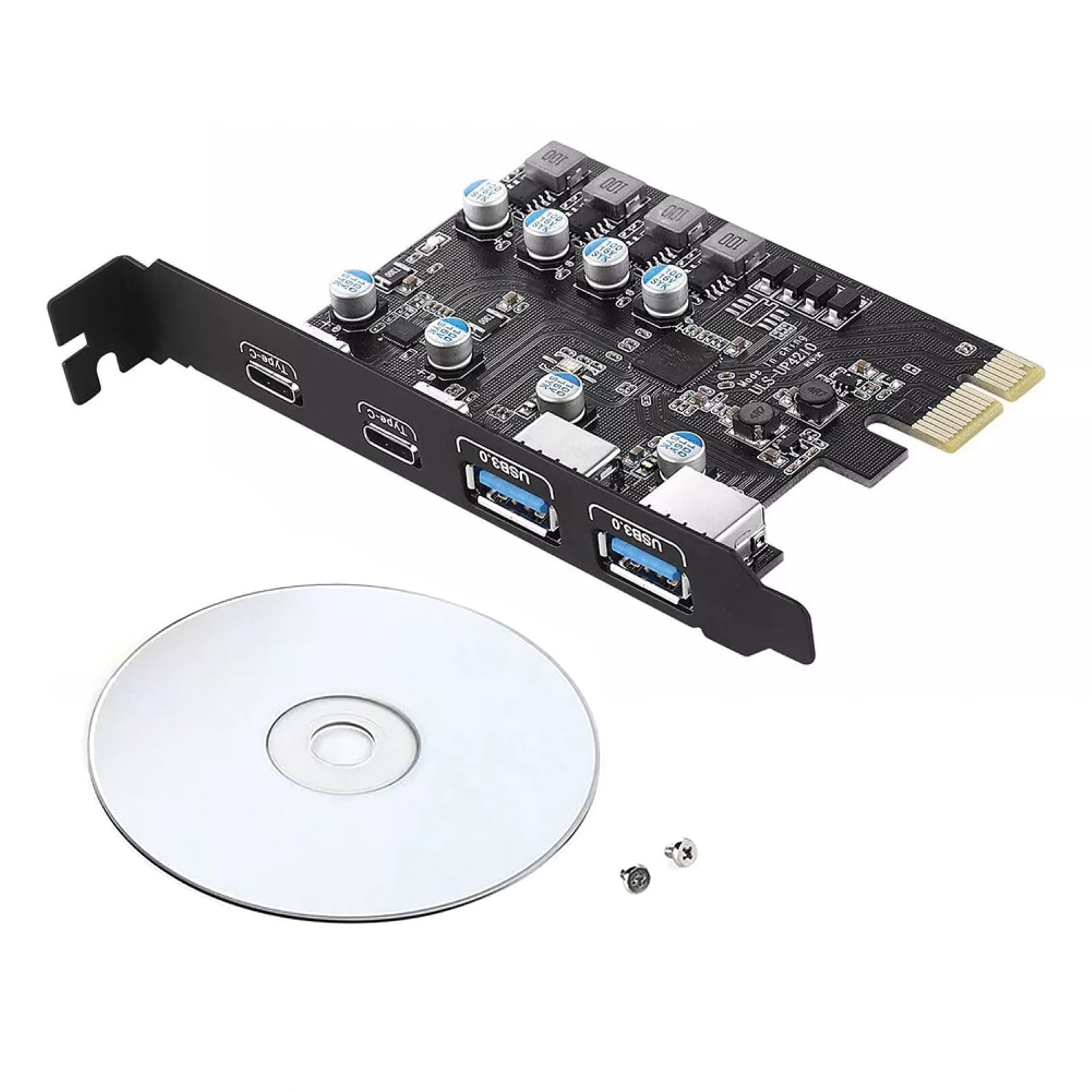 USB 3.2 GEN1 PCI-E Expansion Card 4 Ports 2*USB-A + 2*USB-C USB 3.0 5Gbps
