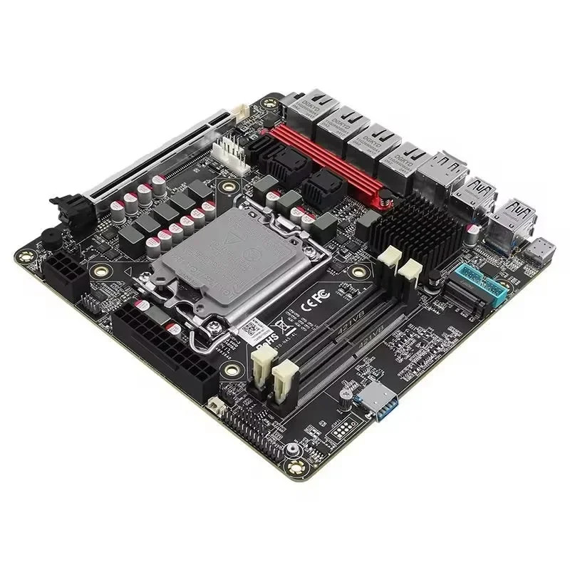 Intel vPro Q670 NAS Motherboard 4*2.5G LAN 6*NVMe 6*SATA 3.0 PCIE 5.0×16 2*DDR5