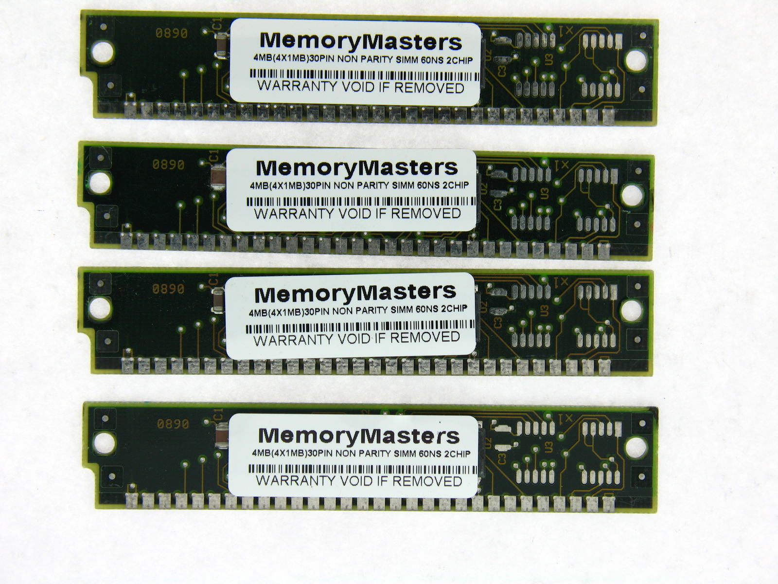 4x 1MB 30-Pin 2-Chip Non-Parity 60ns FPM Memory SIMM Apple Mac PC