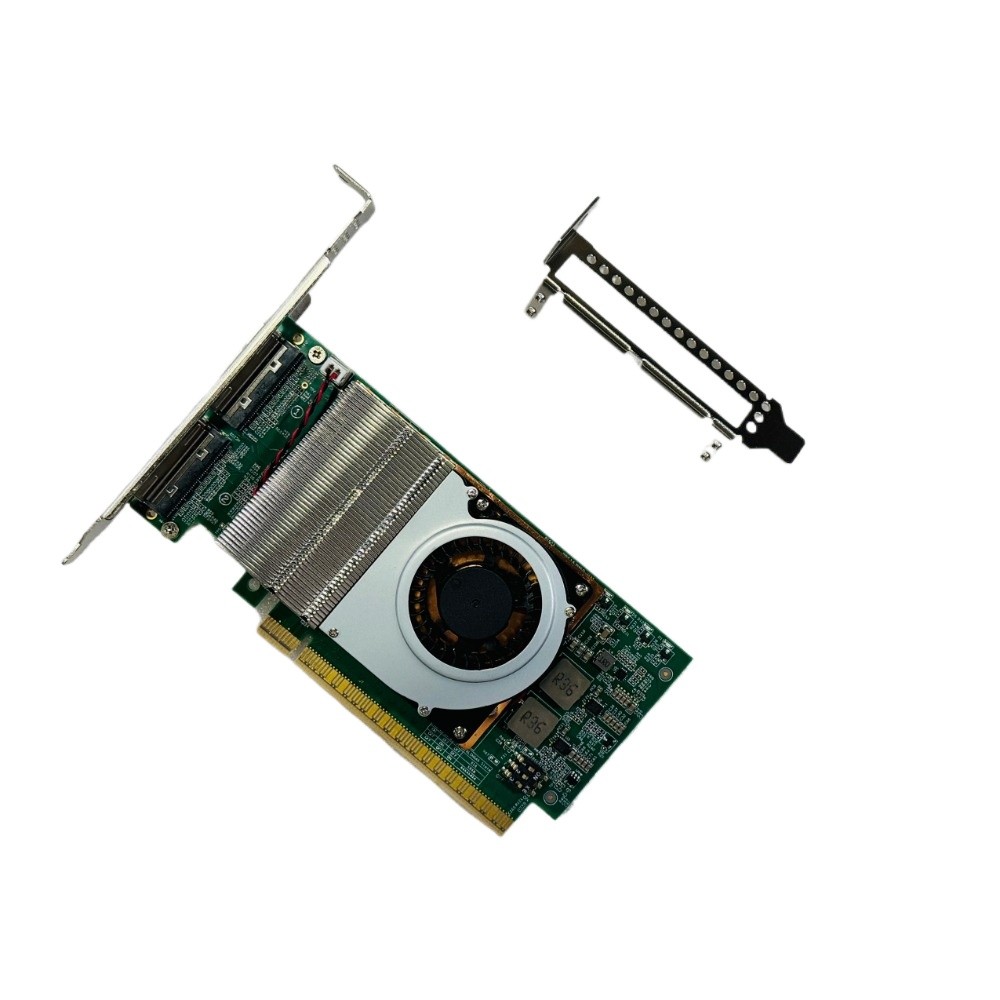 External PCI Express 5.0 x16 To Two MCIO X16 X8 SFF-TA-1016 8i Retimer Adapter