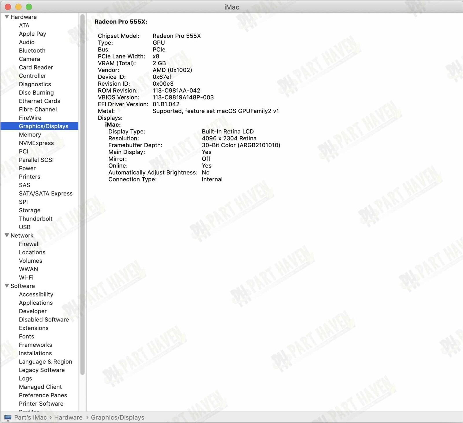 Apple iMac 21.5″ A2116 4k 2019 Logic Board Radeon Pro 555x || No CPU No SSD Slot