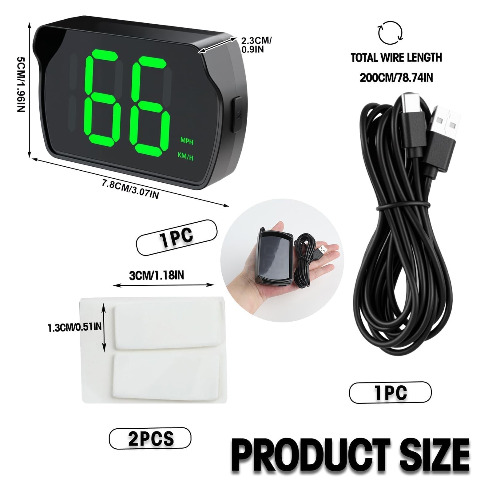 GUGUMO GPS Digital Speedometer for Car, Universal HUD Speed Meter with Large …