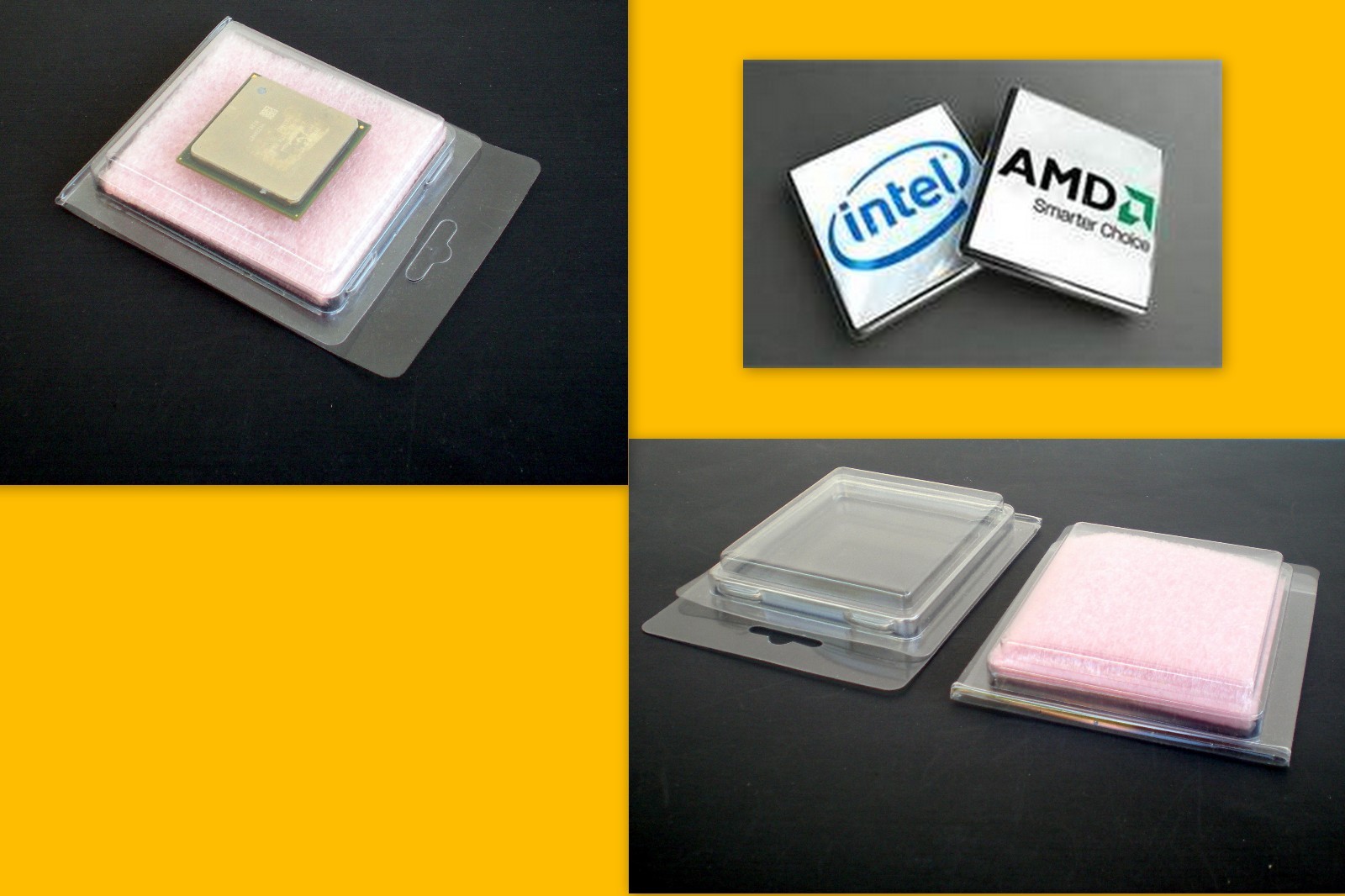 Processor Case Clam Shell for AMD CPU with Anti Static Foam – Lot of 10 to 225