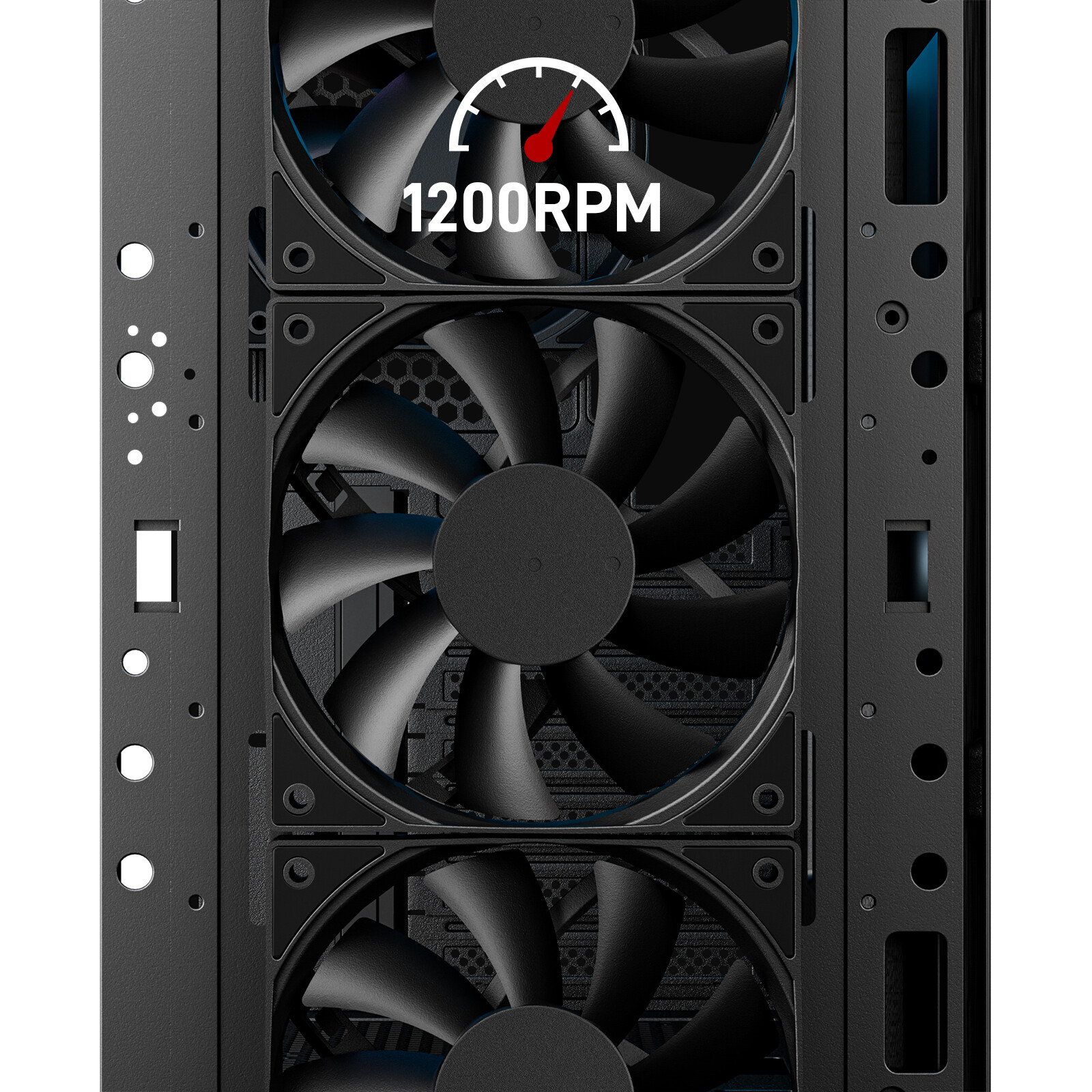 3Pack Black 120mm PC Case Fans High Airflow Low-Noise High Performance Fan Speed