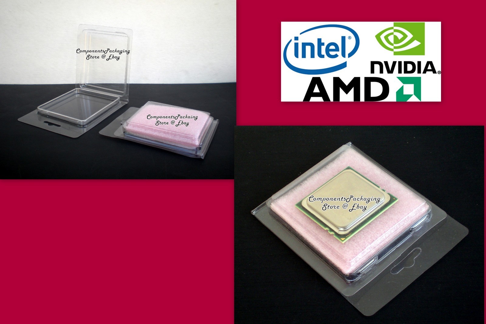 CPU Blister Pack Clam Shell for Intel AMD Processor + Anti Static Foam Qty – 20