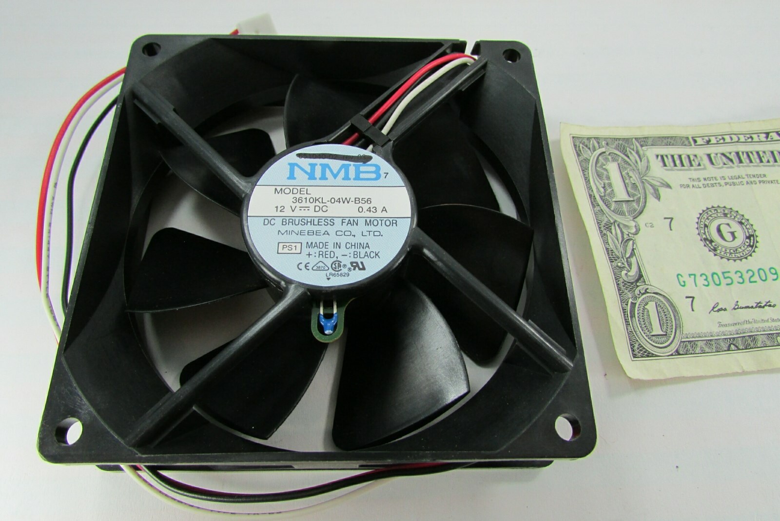 New NMB Ball Bearing 12VDC Cooling Fans, 3200 RPM, 55 CFM 92 MM x 25 MM 3-Wire