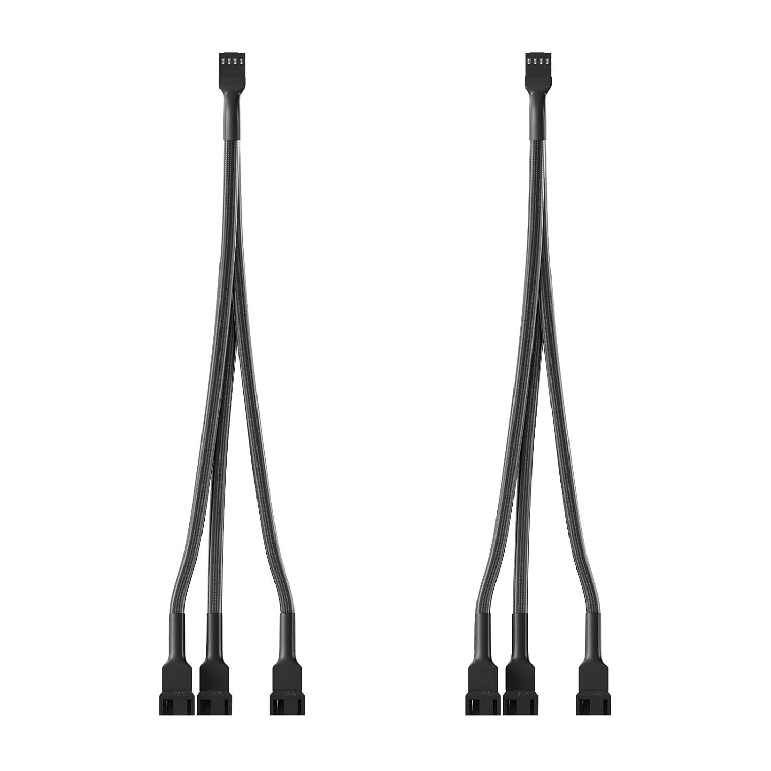 3 Way PWM Fan Splitter Cable, 2 Pcs 4 Pin PWM Fan Splitter, 1 to 3 Converter, 11